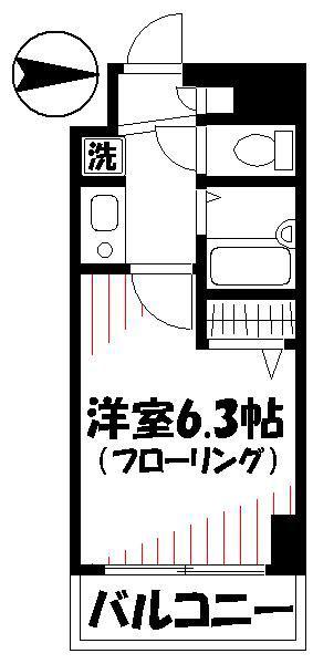 菱和パレス明大前壱番館(1K/5階)の間取り写真