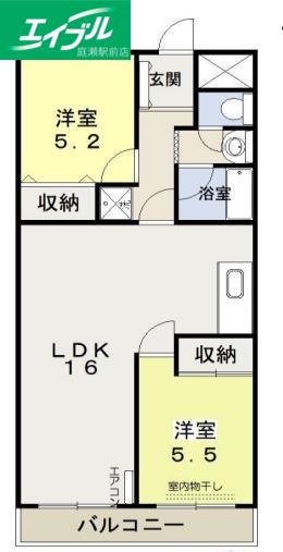 ソーシャルOMORI(2LDK/2階)の間取り写真
