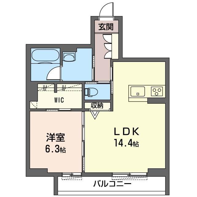 オルテンシア(1LDK/1階)の間取り写真