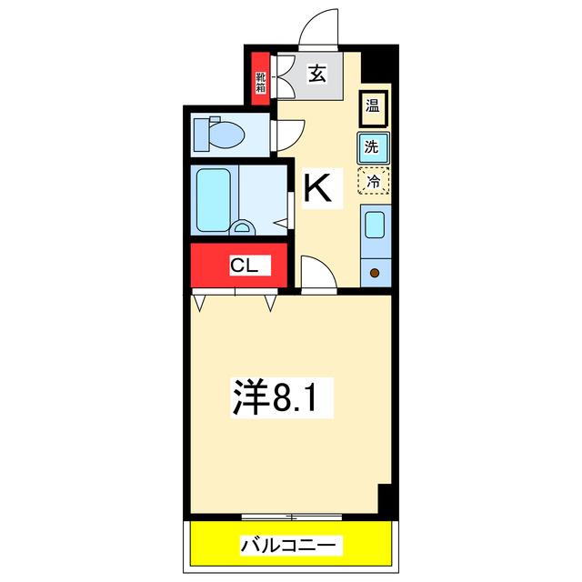 コートシャンベル(1K/7階)の間取り写真