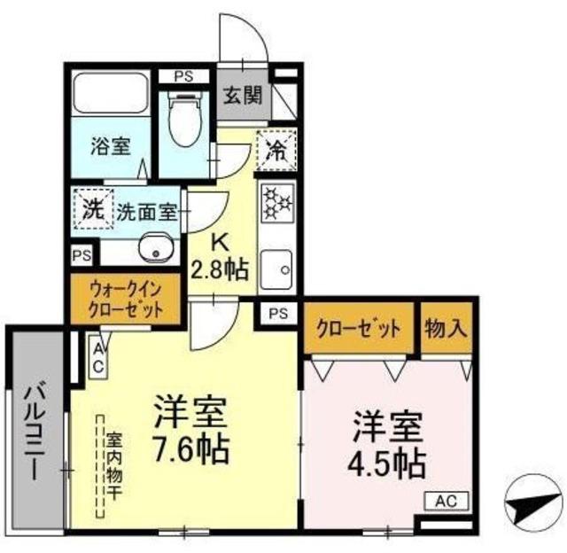 セレスティア柴又VI(2K/3階)の間取り写真