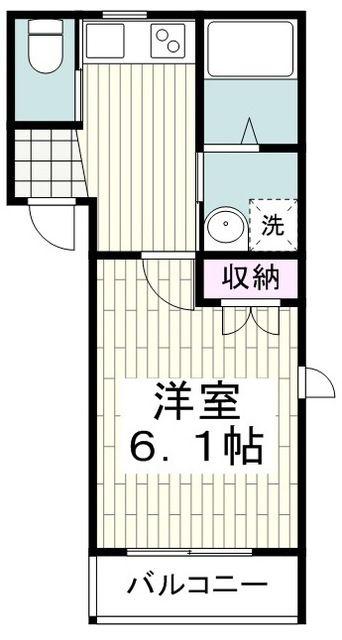 桜メゾン湘南(1K/1階)の間取り写真