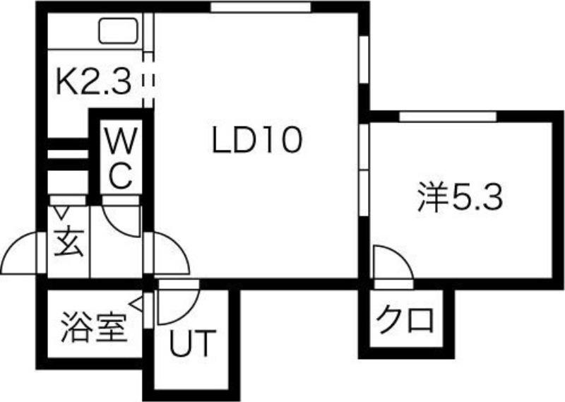 ノーマルヒル本町(1LDK/2階)の間取り写真