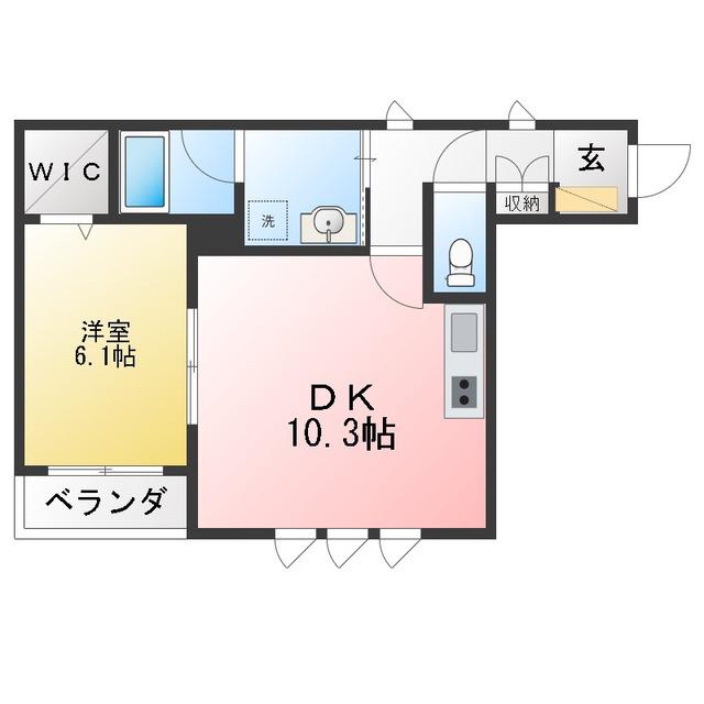 MAISON DE ARBRE(1LDK/3階)の間取り写真