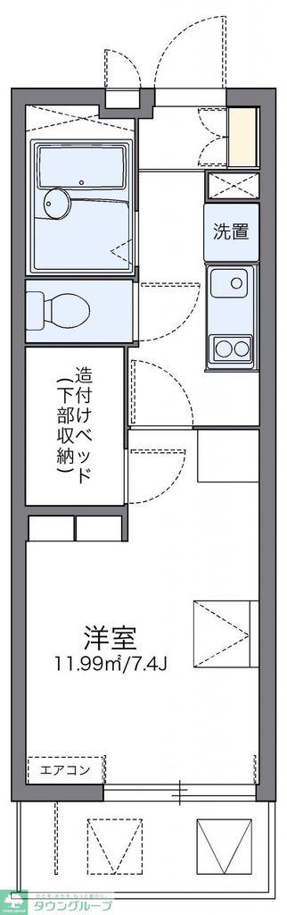 レオパレスとねねっと(1K/2階)の間取り写真
