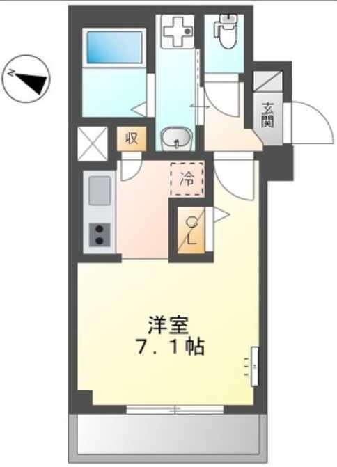 パレス若竹(ワンルーム/2階)の間取り写真