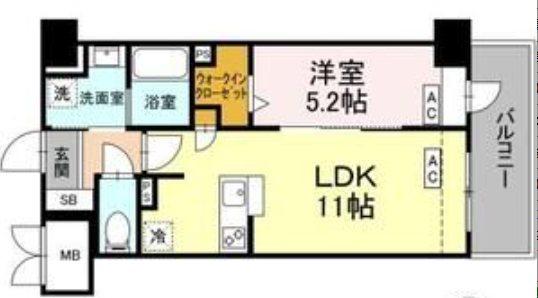 ウインナーワルツ名駅(1LDK/6階)の間取り写真