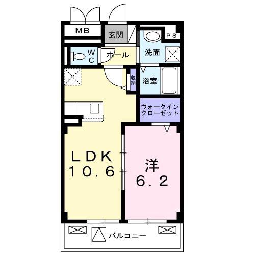 プラトウハウス(1LDK/3階)の間取り写真