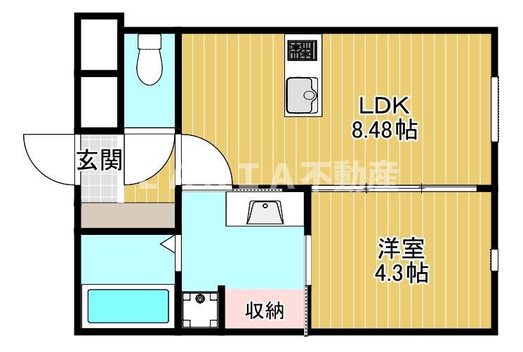 LEGALAND福島ノース(1LDK/2階)の間取り写真