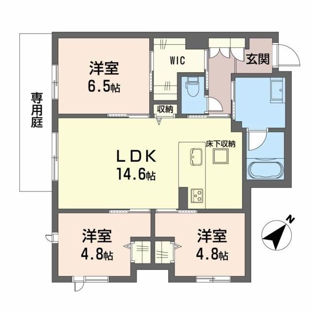 ベンガレンシス(3LDK/1階)の間取り写真