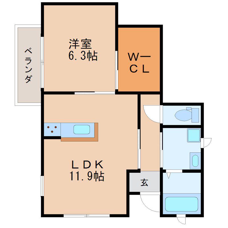 AVANCEII(1LDK/1階)の間取り写真