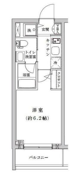 RISING PLACE 登戸(1K/2階)の間取り写真