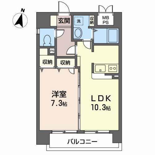 フロンティア北四番丁(1LDK/5階)の間取り写真