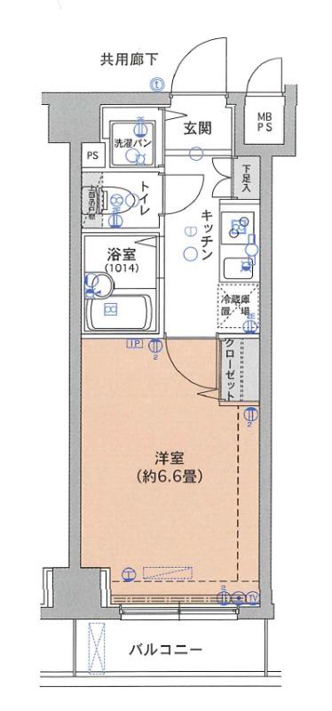 ヴェルト亀戸II(1K/2階)の間取り写真