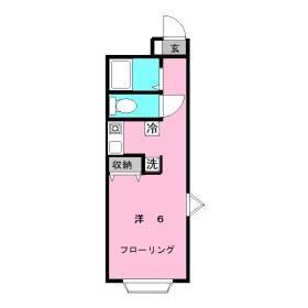 ポレールミヤマ(1K/2階)の間取り写真