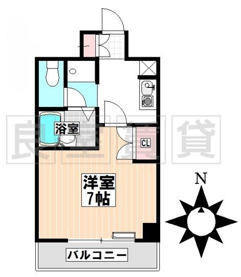 エクセル本山(1K/3階)の間取り写真