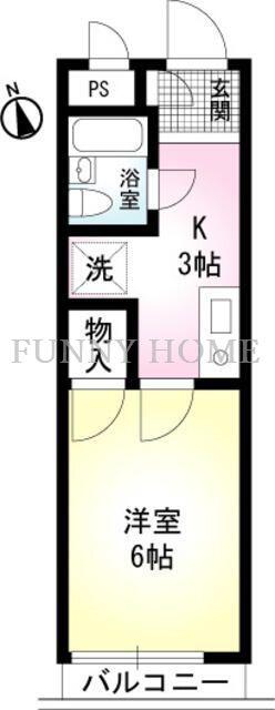 エステーム下高井戸(1K/2階)の間取り写真