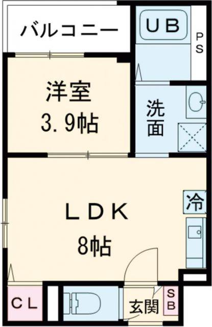 F ASECIA POLAKE(1LDK/1階)の間取り写真