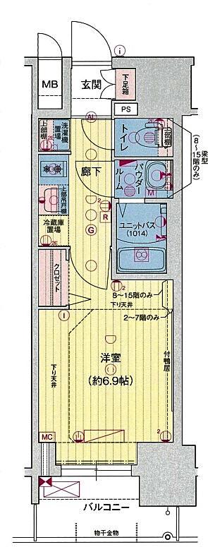 プレサンスTHE久屋大通レジェンド(1K/13階)の間取り写真