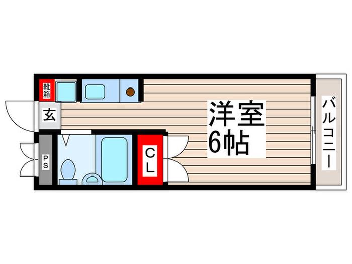 カーサフレスコ(ワンルーム/2階)の間取り写真
