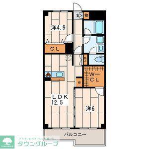パラシオン栄昇A(2LDK/3階)の間取り写真