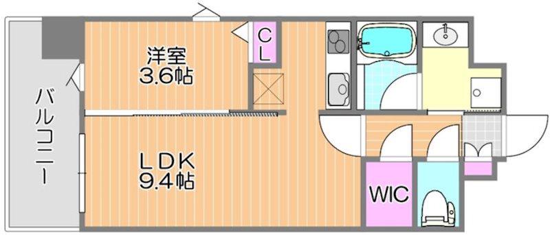 KABAYA GARDEN HAKATA(1LDK/2階)の間取り写真