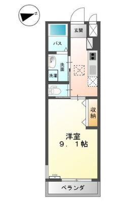 パークサイド駅南(1K/1階)の間取り写真