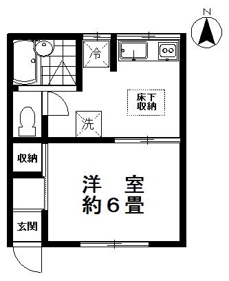 富士見荘(1K/1階)の間取り写真