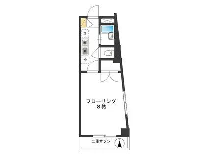 ウィスタリア(1K/4階)の間取り写真