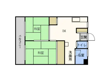 小笹カステリアA棟(2DK/3階)の間取り写真