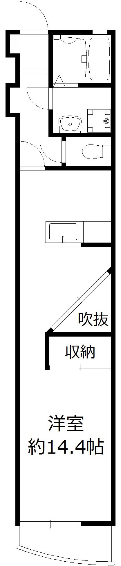 公園通パティオ(1DK/2階)の間取り写真