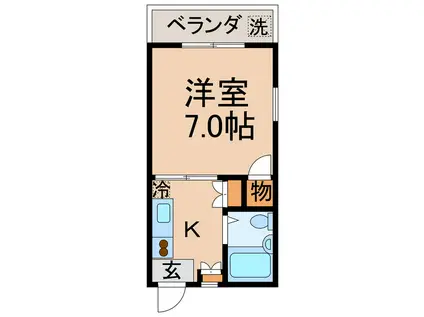 宮脇第11マンション(1K/3階)の間取り写真