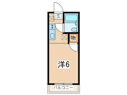 シャルム若松(ワンルーム/2階)の間取り写真