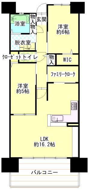 ザ・ステーションタワー福山(2SLDK/13階)の間取り写真