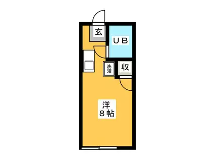 スカイパルユタカ(ワンルーム/1階)の間取り写真