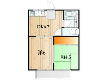 巻幡アパート(2DK/2階)の間取り写真