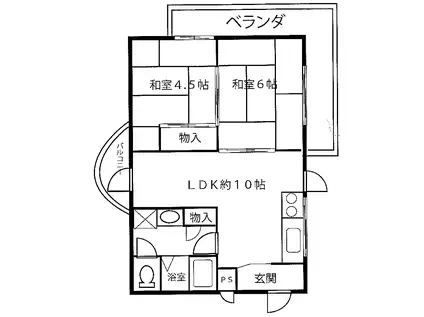 メゾン石浜屋(2LDK/2階)の間取り写真