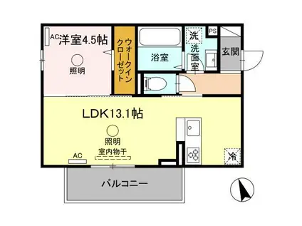 ル・シエル・ブルー(1LDK/3階)の間取り写真