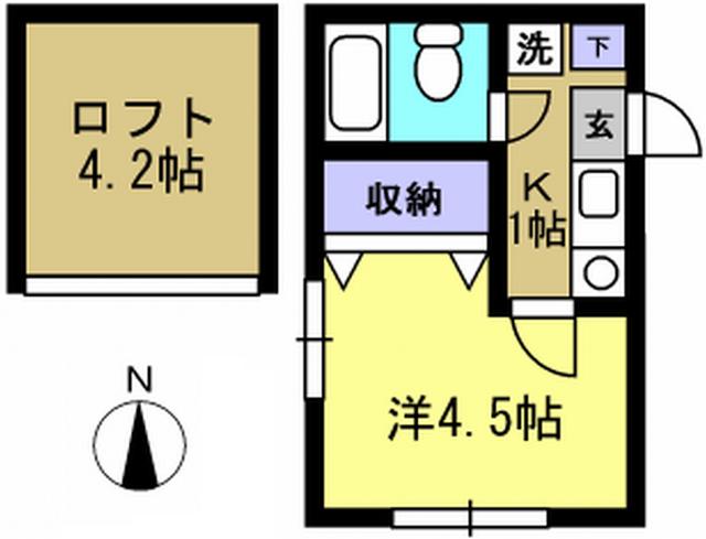 ベルメゾンNO.48相武台(1K/2階)の間取り写真