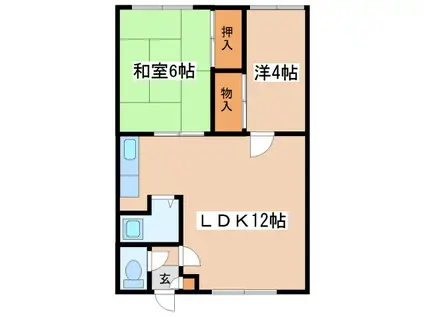 森田マンション(2LDK/3階)の間取り写真