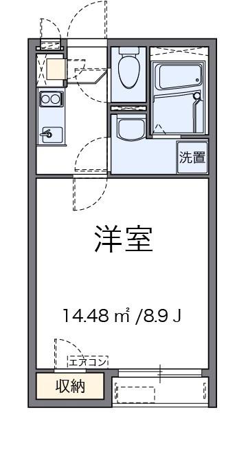 ビュートップ相原(1K/2階)の間取り写真