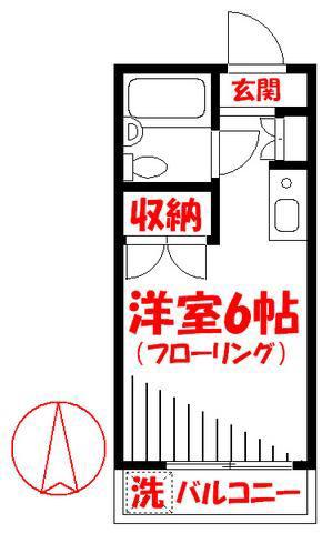コーポたつみ(1K/2階)の間取り写真