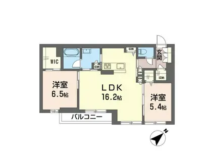 SHAMAISON セントラルコート C(2LDK/1階)の間取り写真
