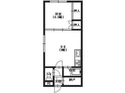 ハイツ児玉(1DK/1階)の間取り写真