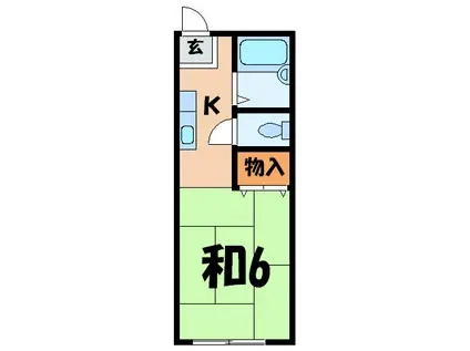 ハイツカシマ(1K/1階)の間取り写真