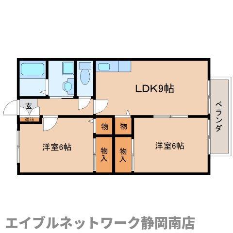 メゾン小土ヶ丘 B(2LDK/2階)の間取り写真