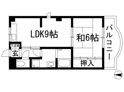 JPアパートメント宝塚(1LDK/2階)の間取り写真