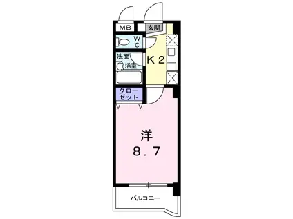 ソレイユ・ヒロ・上水前寺(1K/3階)の間取り写真