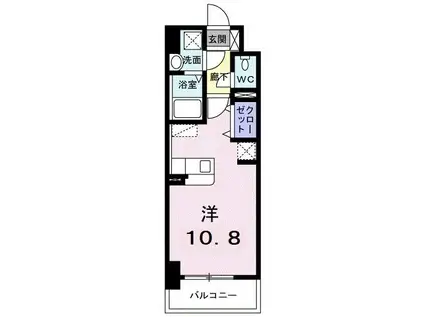 ルーカス新屋敷(ワンルーム/1階)の間取り写真