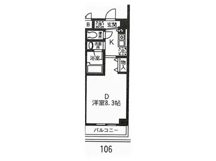 イルネージュ舞浜(1K/3階)の間取り写真